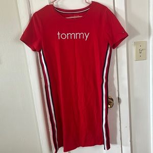 red tommy hilfiger t shirt dress size small